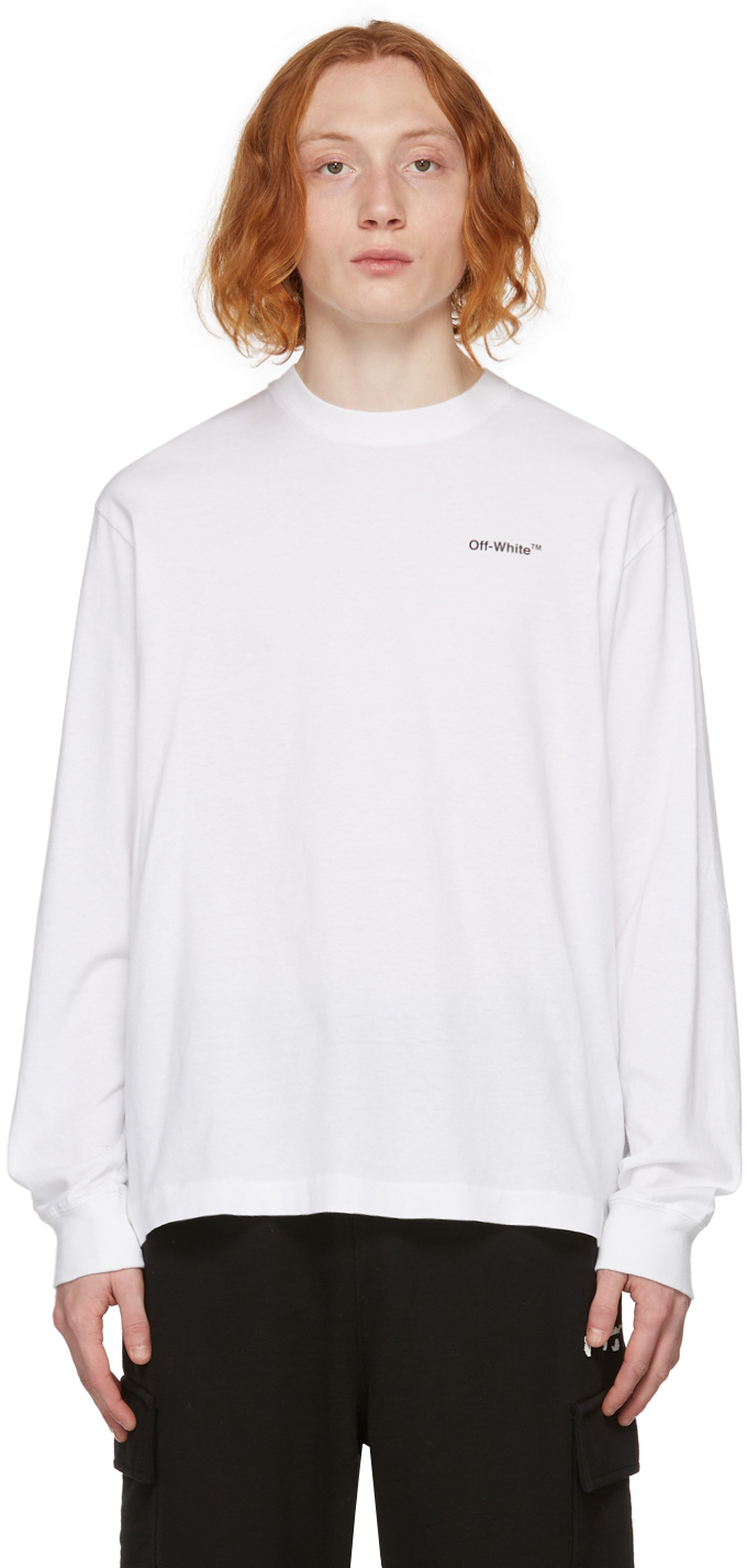 Off-White White Caravaggio Arrow Long Sleeve T-Shirt