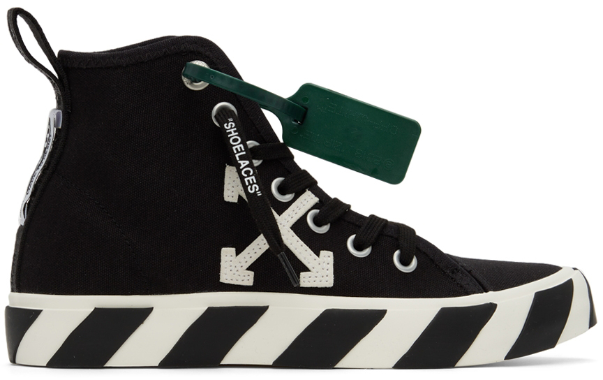 Off-White Black & White Mid-Top Vulcanized Sneakers