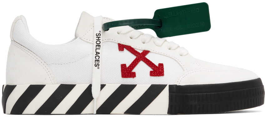 Off-white Exclusive Low-top Vulcanized Canvas Sneakers In White | ModeSens