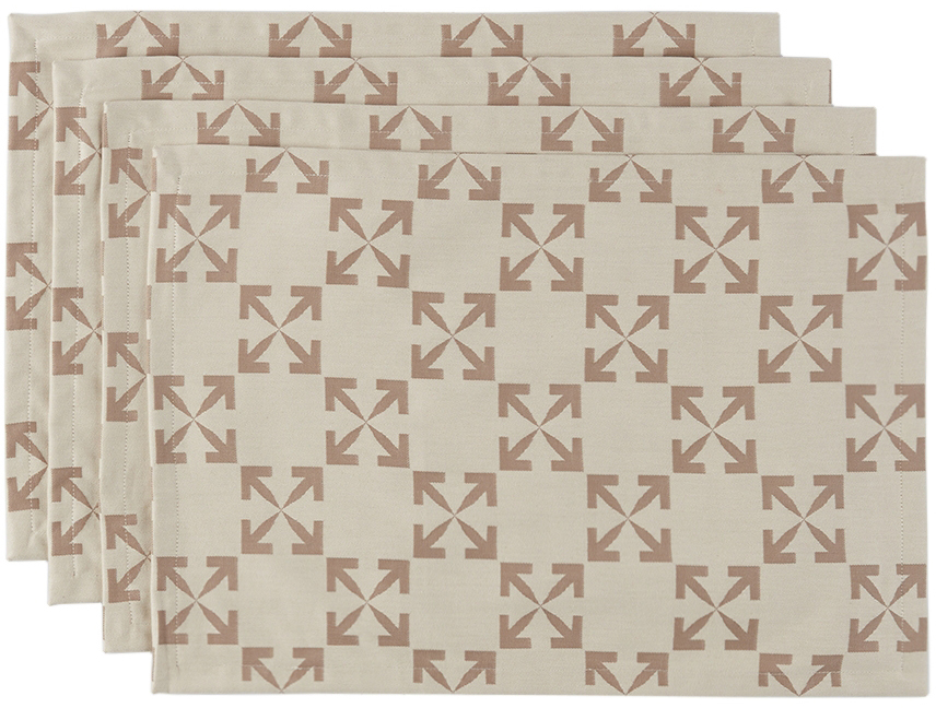 Beige Arrow Pattern Table Mat Set by OffWhite SSENSE