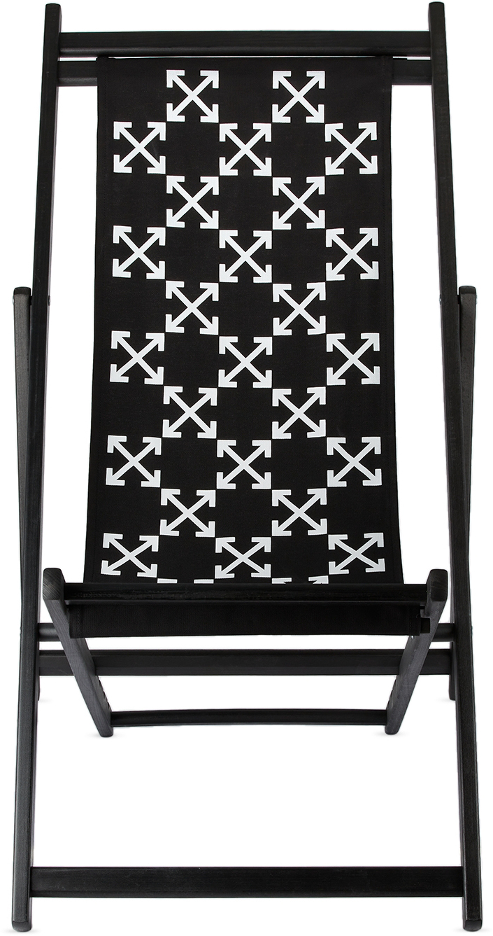 Off White Black White Arrows Deck Chair
