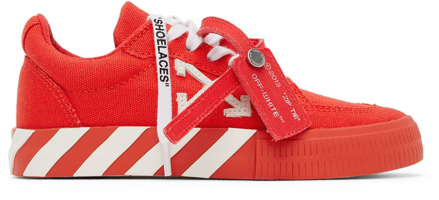 Off-white Kids Red & White Vulcanized Sneakers