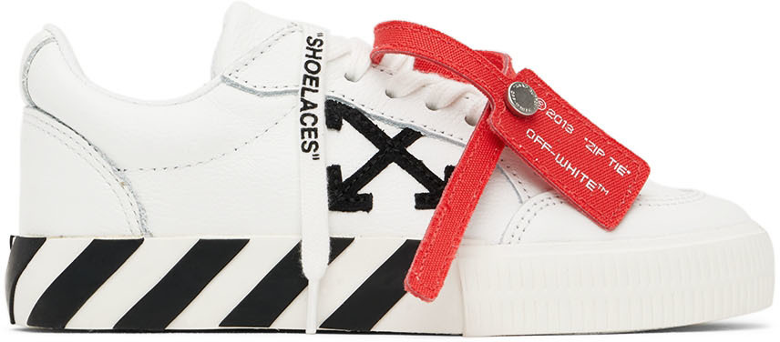 Kids White & Black Vulcanized Sneakers by Off-White on Sale