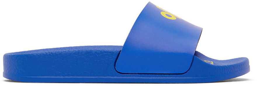 Off-White Kids Blue Logo Slides