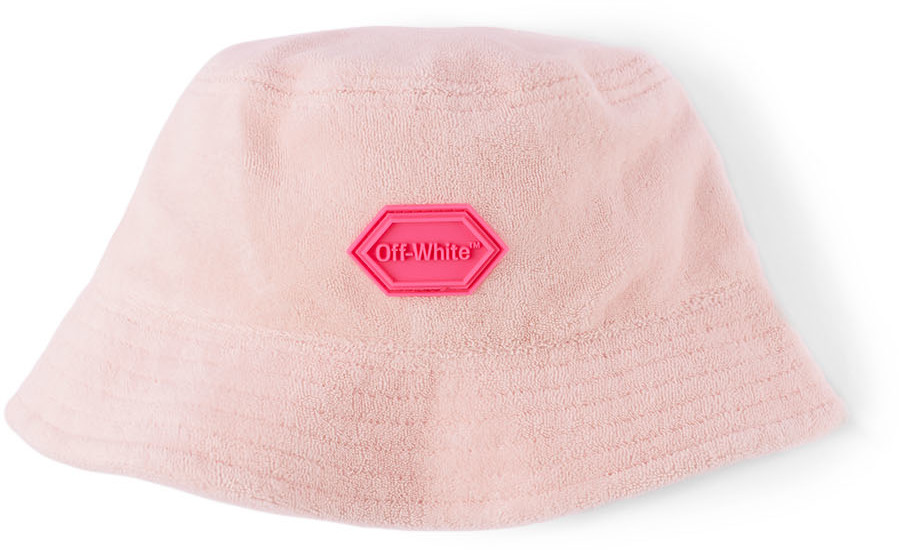 Off-white Kids Pink Logo Bucket Hat In Pink Fuchsia