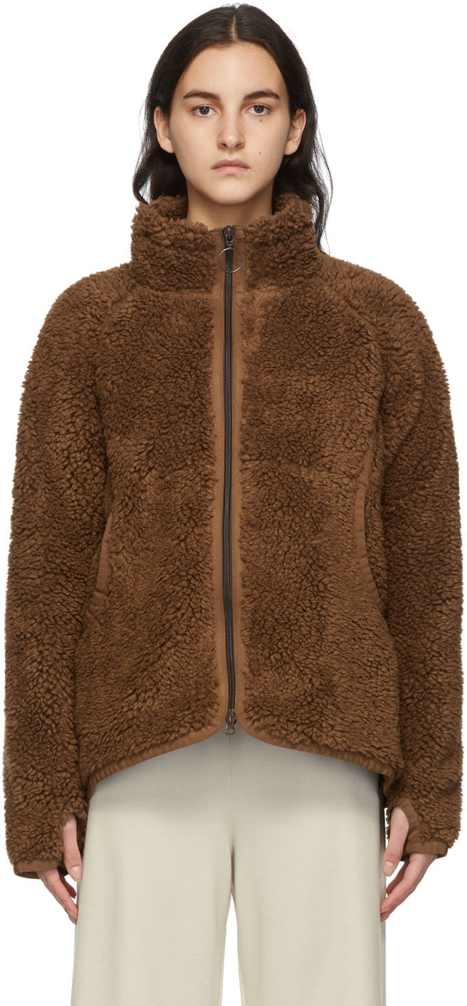 Brown Face Fleece Jacket by Studio Nicholson on Sale