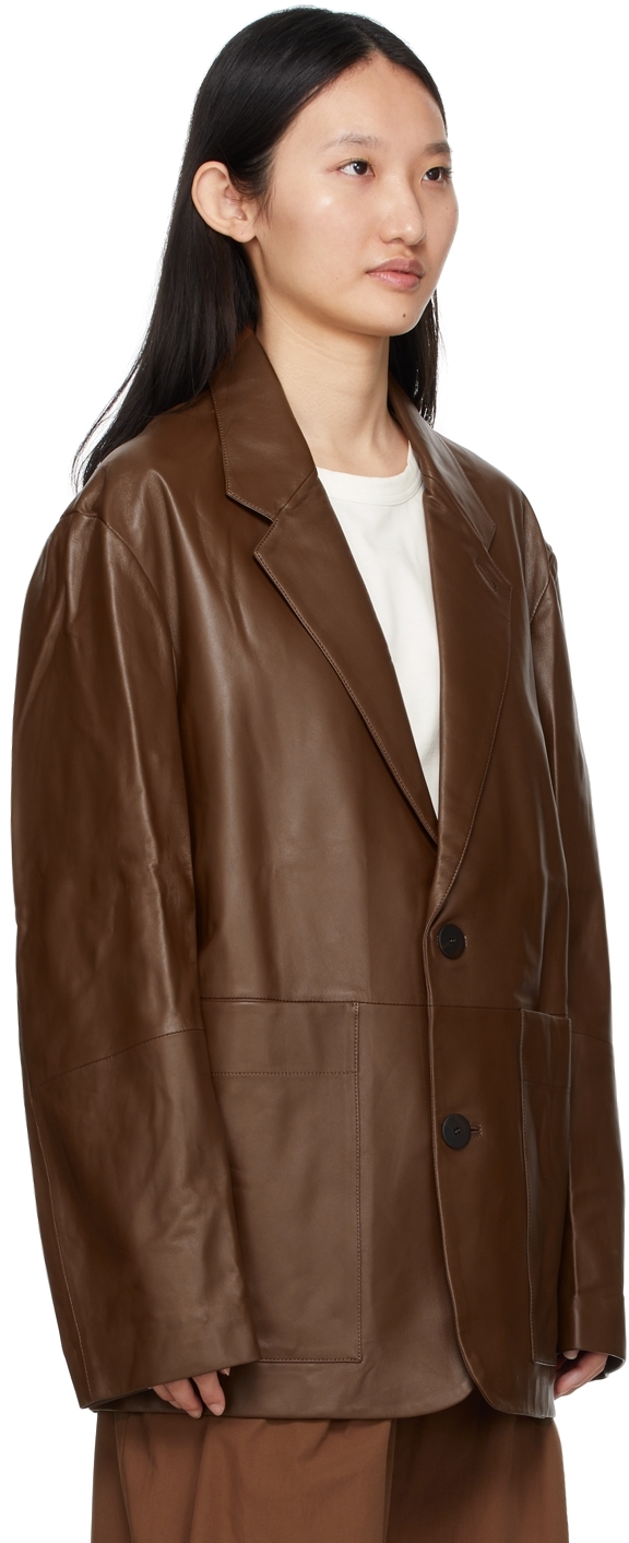 Studio Nicholson Brown Leather Conde Jacket | Smart Closet