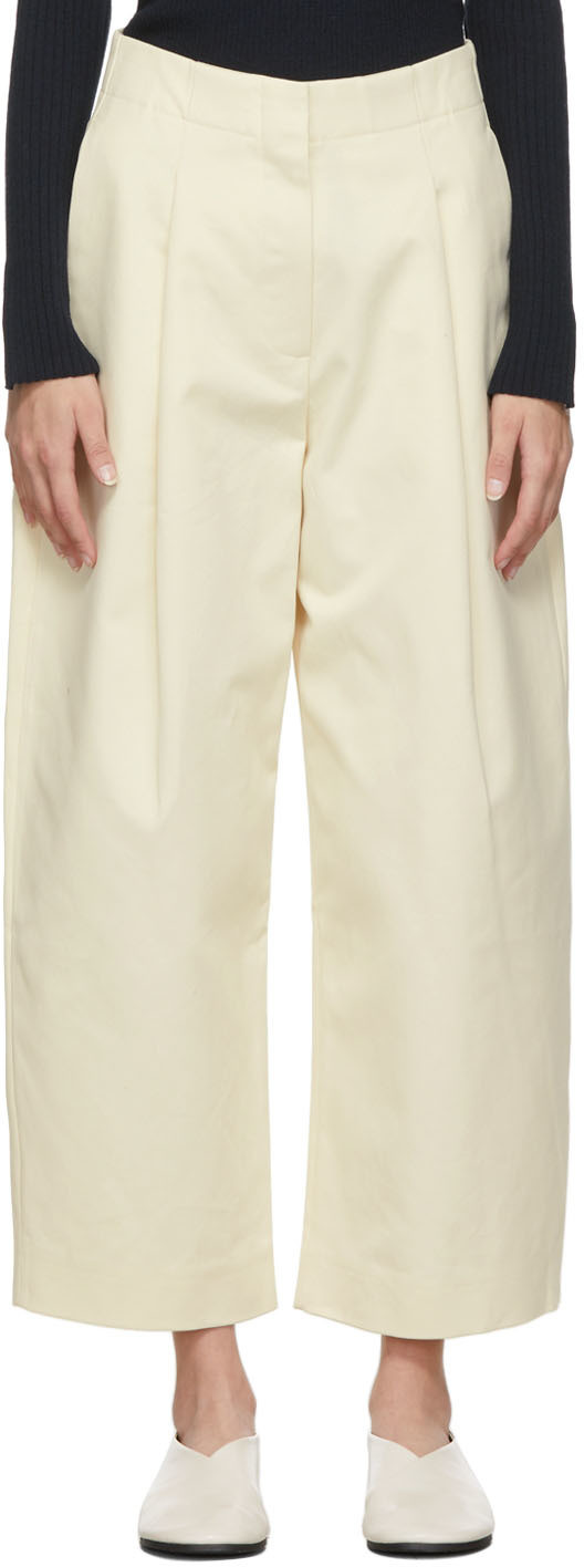 Studio Nicholson Off-White Dordoni Volume Trousers | Smart Closet