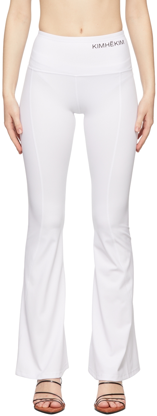 white wide leg yoga pants