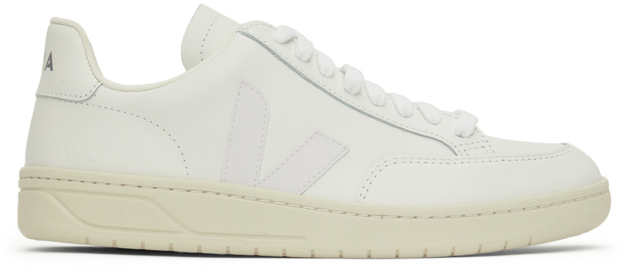 Veja White Leather V-12 Sneakers - XD0202297