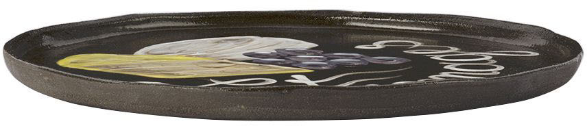 Harlie Brown Studio Ssense Exclusive Black 'les Fromages' Cheese Plate In Black Clay +color