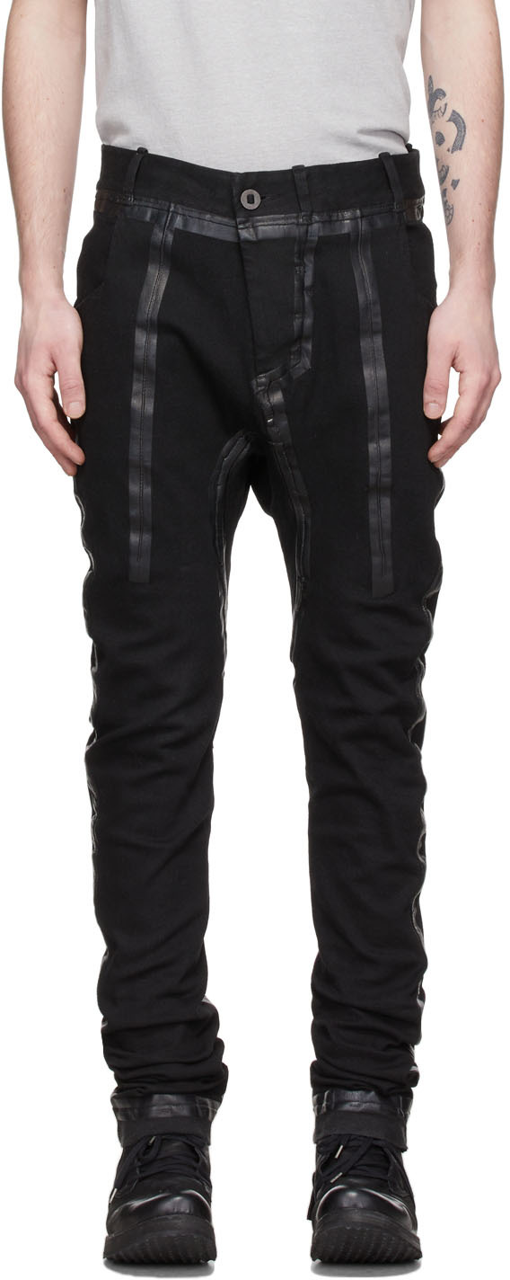 Black P14 Seam Taped Jeans