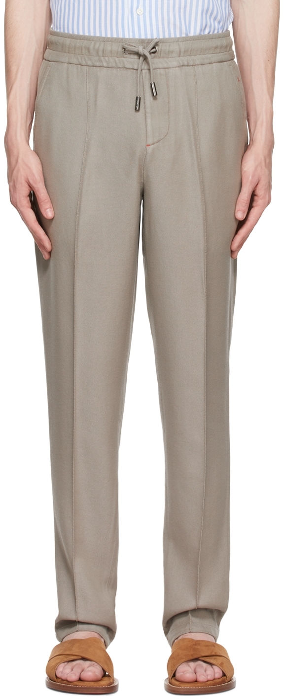 Isaia Beige Lyocell Trousers