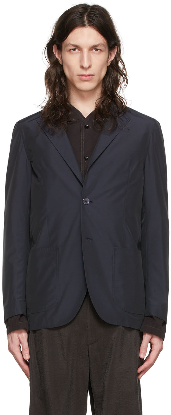 Navy Wool Blazer by Ring Jacket on Sale