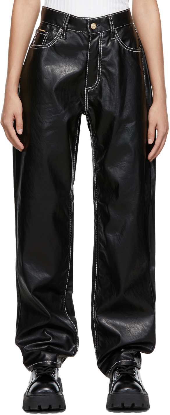 Eytys: Black Benz Vegan Leather Pants | SSENSE
