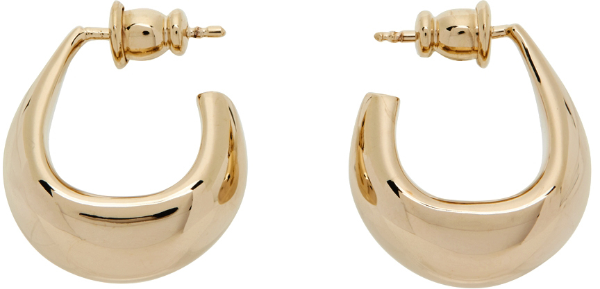 Ssense Donna Accessori Gioielli Orecchini Gold Curved Mini Drop Earrings 