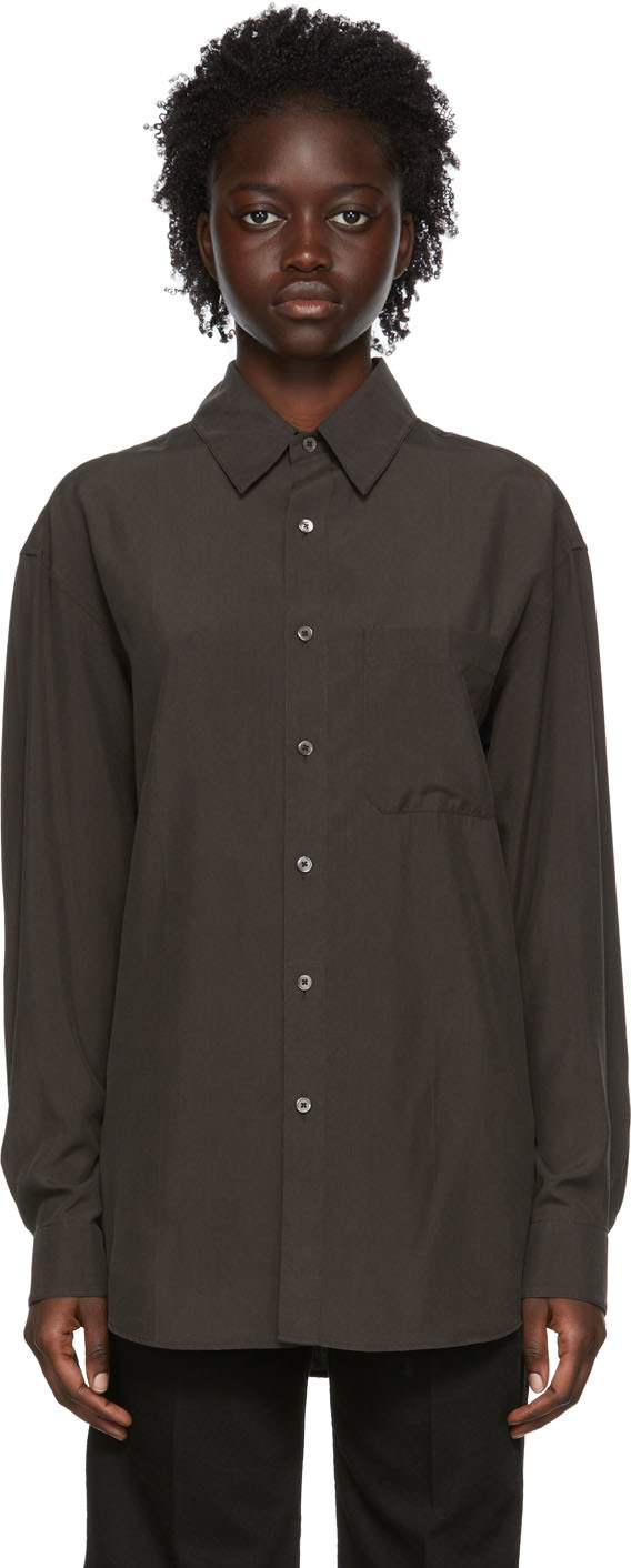 silk brown shirt