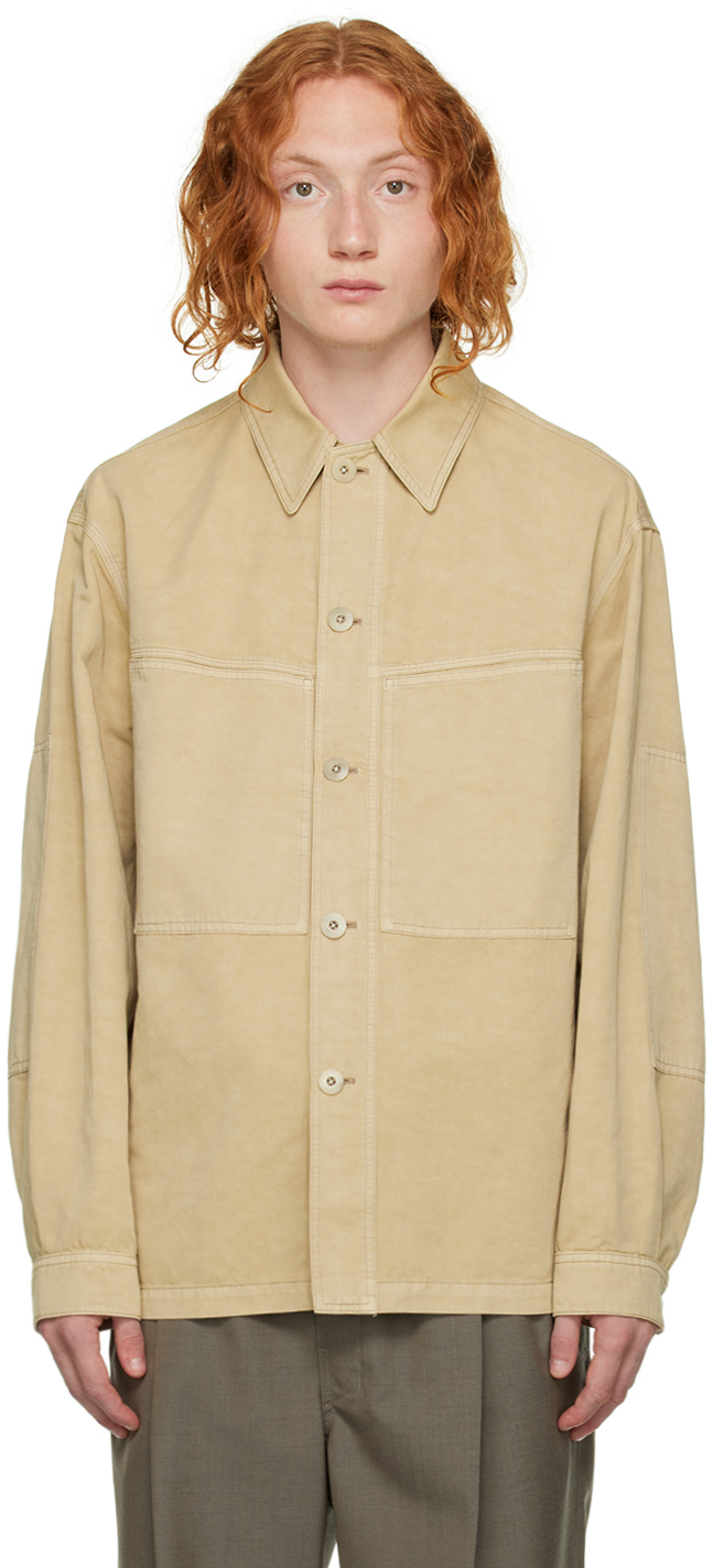 LEMAIRE: Beige Garment Dyed Jacket | SSENSE