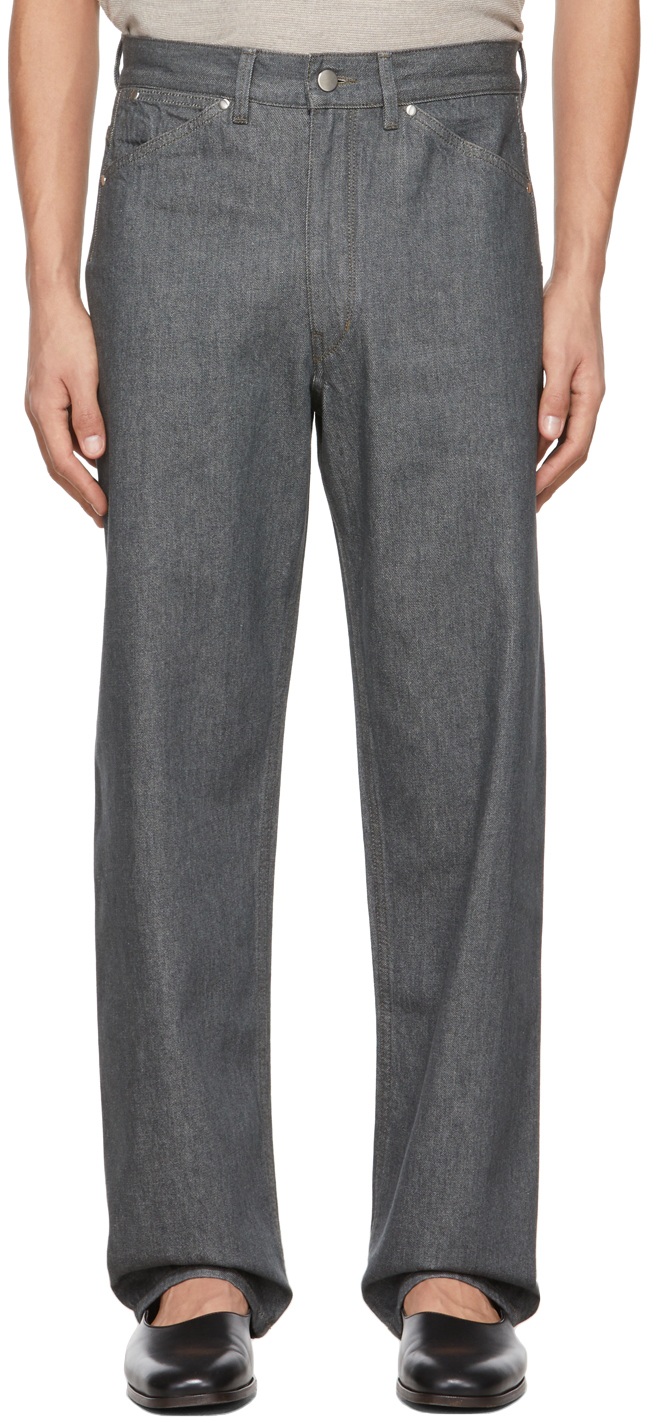 LEMAIRE: Grey Seamless Jeans | SSENSE UK