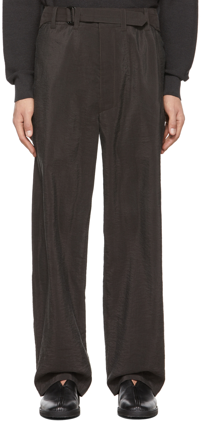 Lemaire Black Silk Loose Trousers