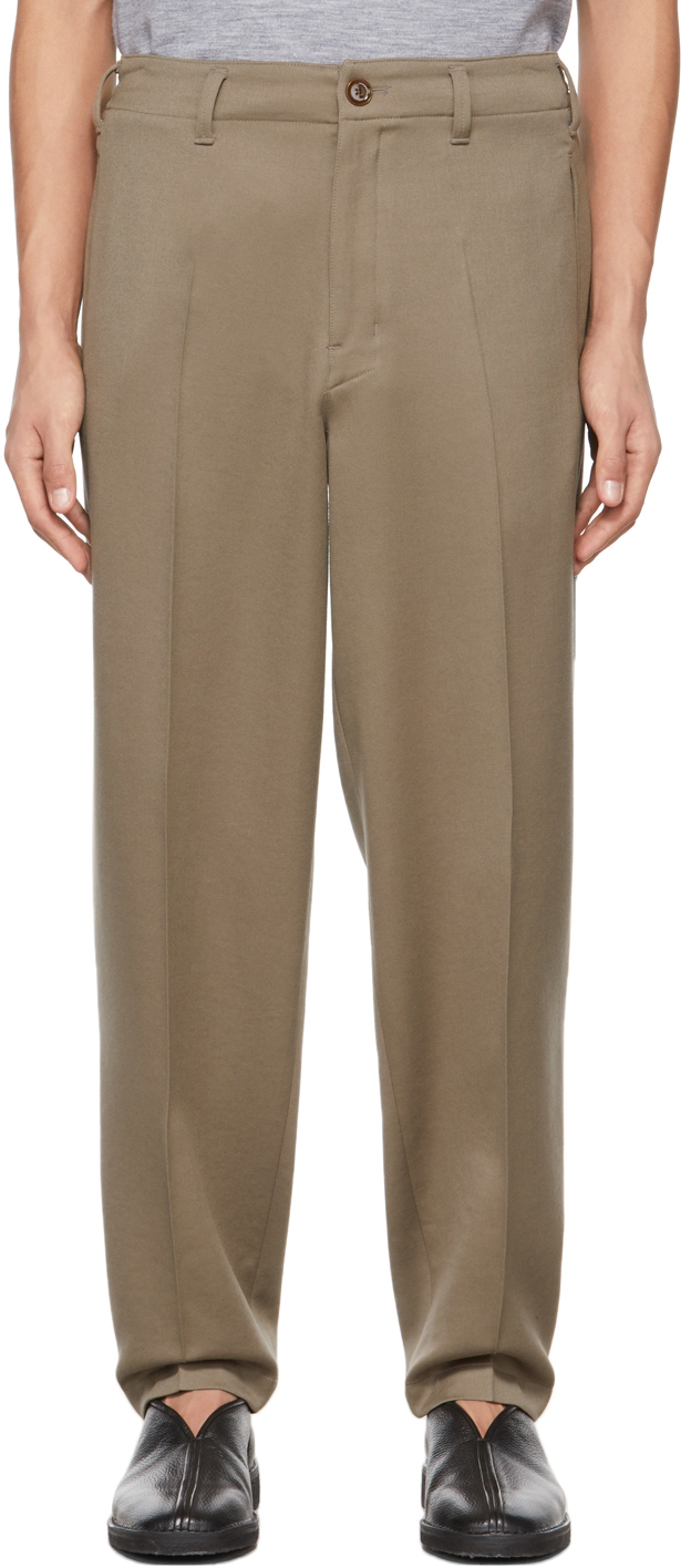 LEMAIRE: Taupe Tapered Trousers | SSENSE Canada