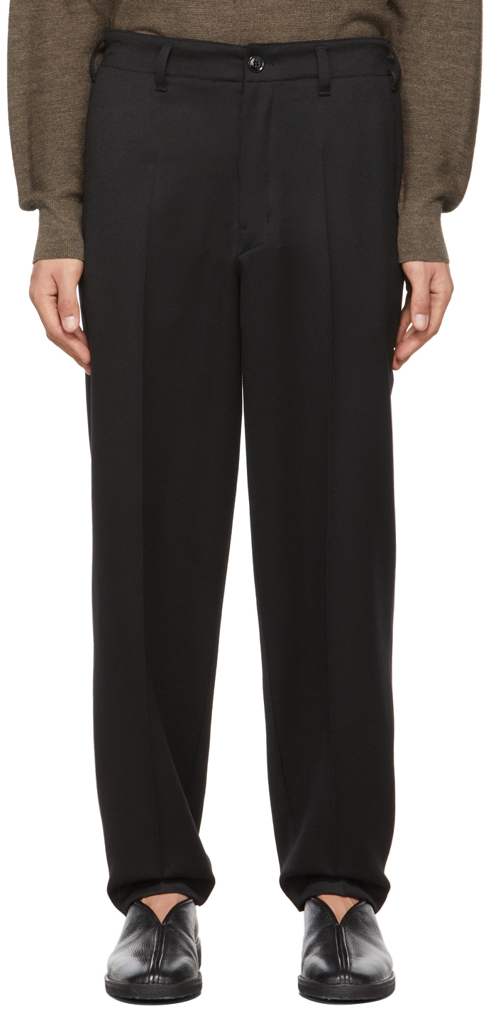 Lemaire Black Tapered Trousers