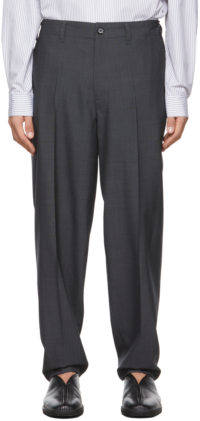LEMAIRE Grey Birdseye Tapered Trousers