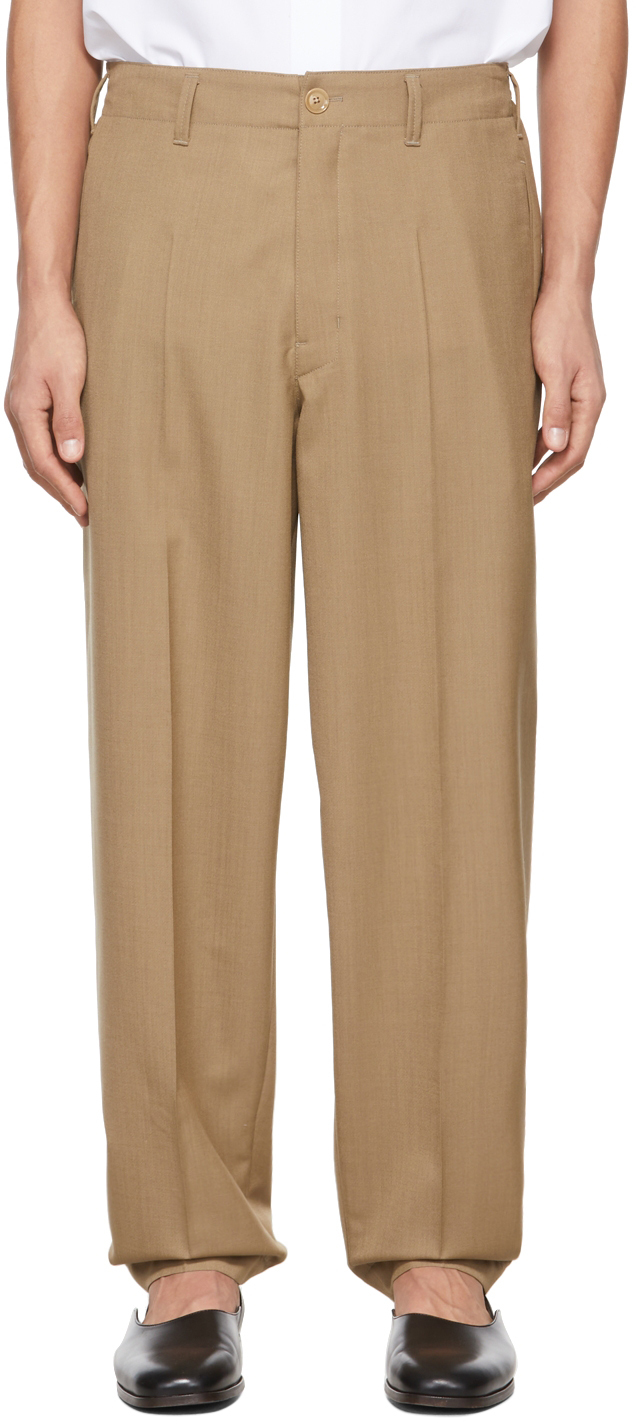 LEMAIRE: Tan Tapered Trousers | SSENSE