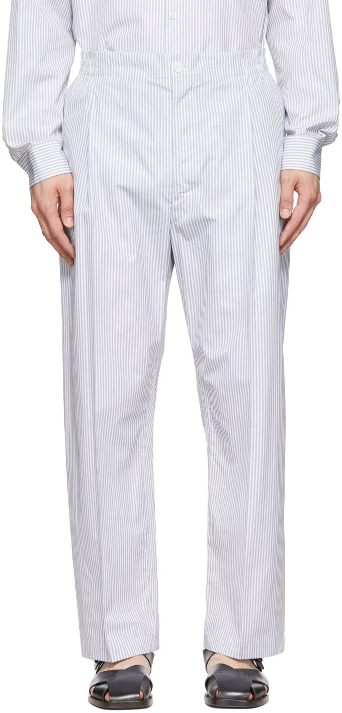 LEMAIRE White Striped Trousers