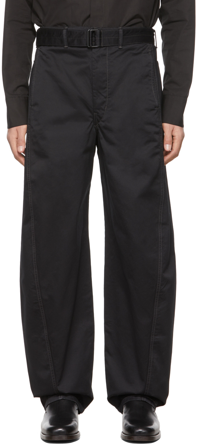 Black Twisted Belted Trousers