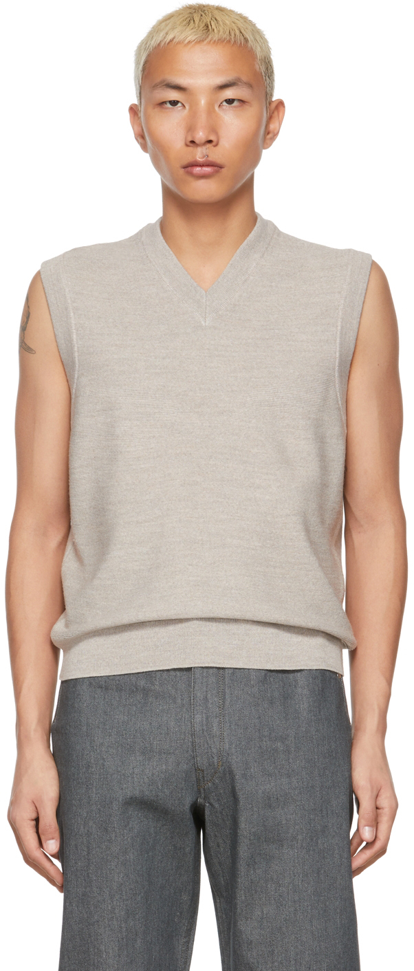 Lemaire Beige V-Neck Vest | Smart Closet