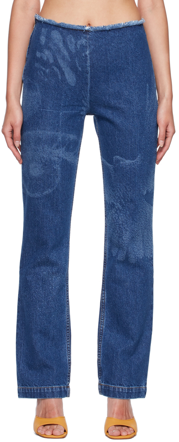 Ssense Donna Abbigliamento Pantaloni e jeans Pantaloni Pantaloni chinos Blue Folie Straight-Leg Jeans 
