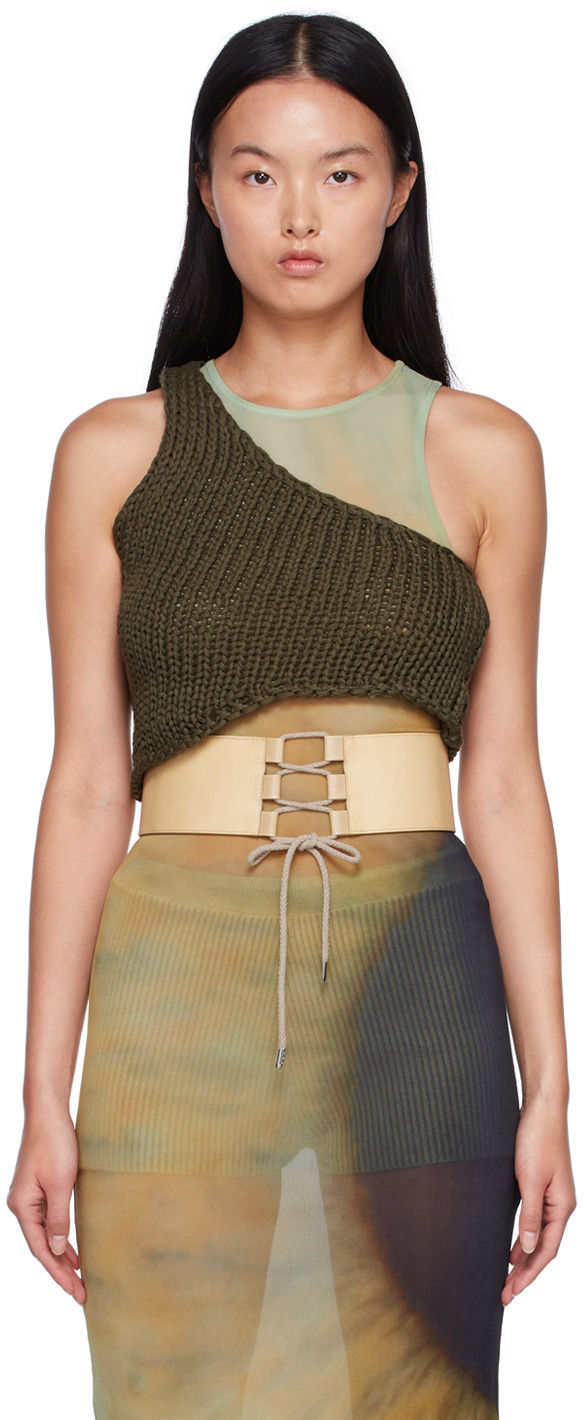 Paloma Wool Green Moneo Single-Shoulder Tank Top | Smart Closet