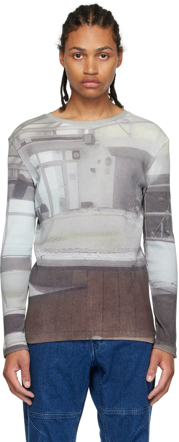 Paloma Wool Taupe Organic Cotton Long Sleeve T-shirt In 200 Pool