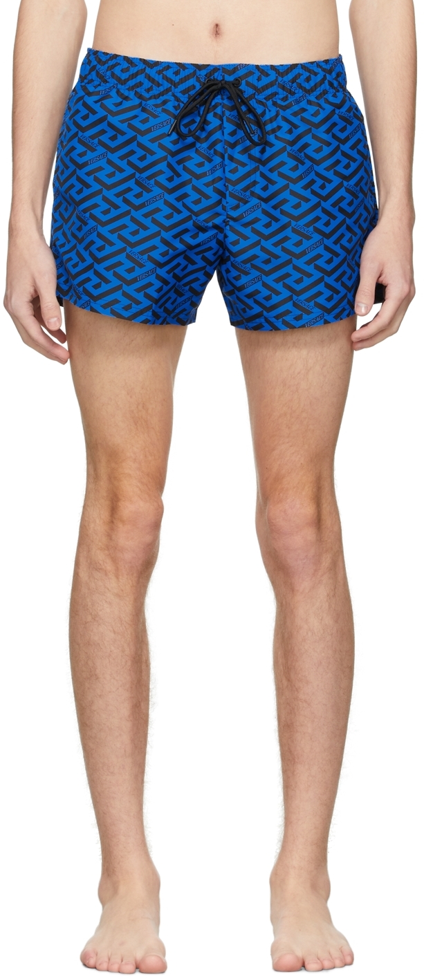 Ssense Uomo Sport & Swimwear Costumi da bagno Pantaloncini da bagno Blue Greca Signature Swim Shorts 