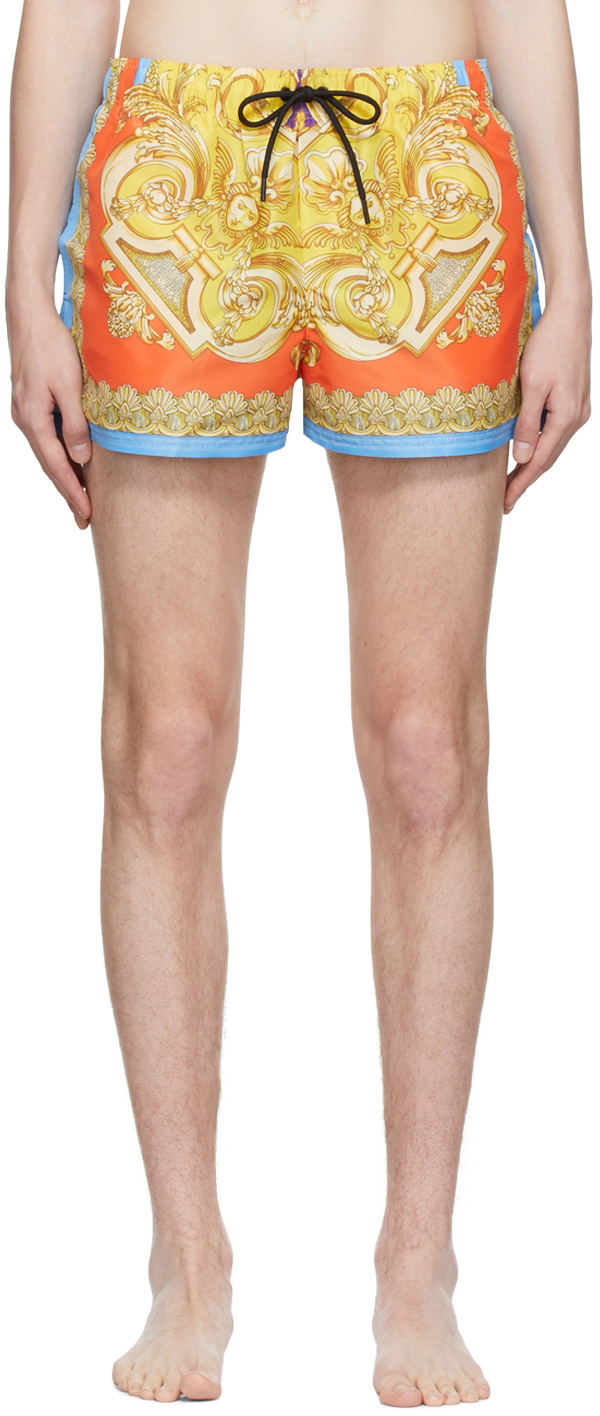 Versace Underwear Gold Barocco Swim Shorts