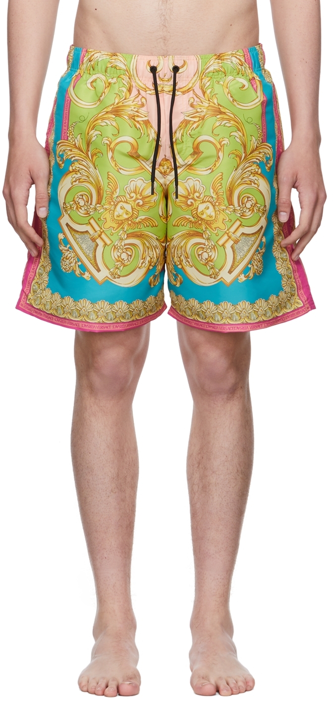 versace swim trunks white