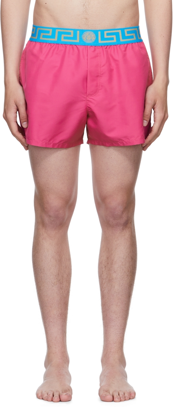 baan Split Kietelen Versace Underwear: Pink Polyester Swim Shorts | SSENSE