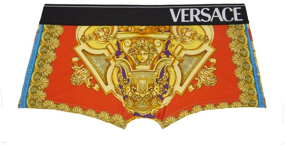 Versace Multicolor Borocco Boxer In 5l290 Gold