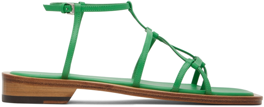 Green Middle Strap Sandals