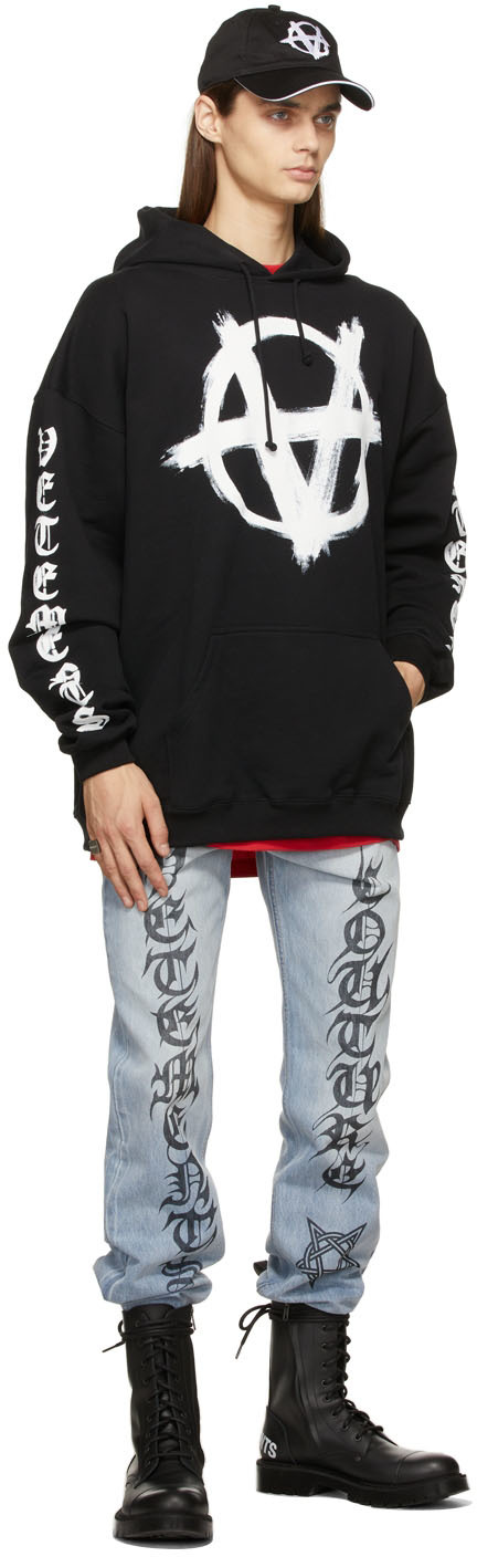 VETEMENTS Black Double Anarchy Hoodie | Smart Closet