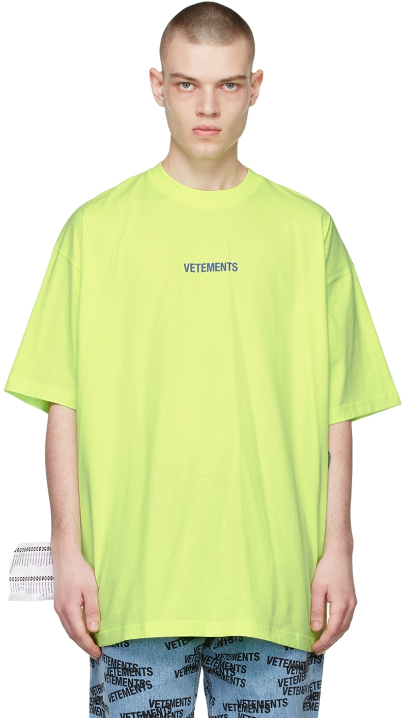 Ssense Uomo Abbigliamento Top e t-shirt Top Yellow Logo Short Sleeve Sweatshirt 