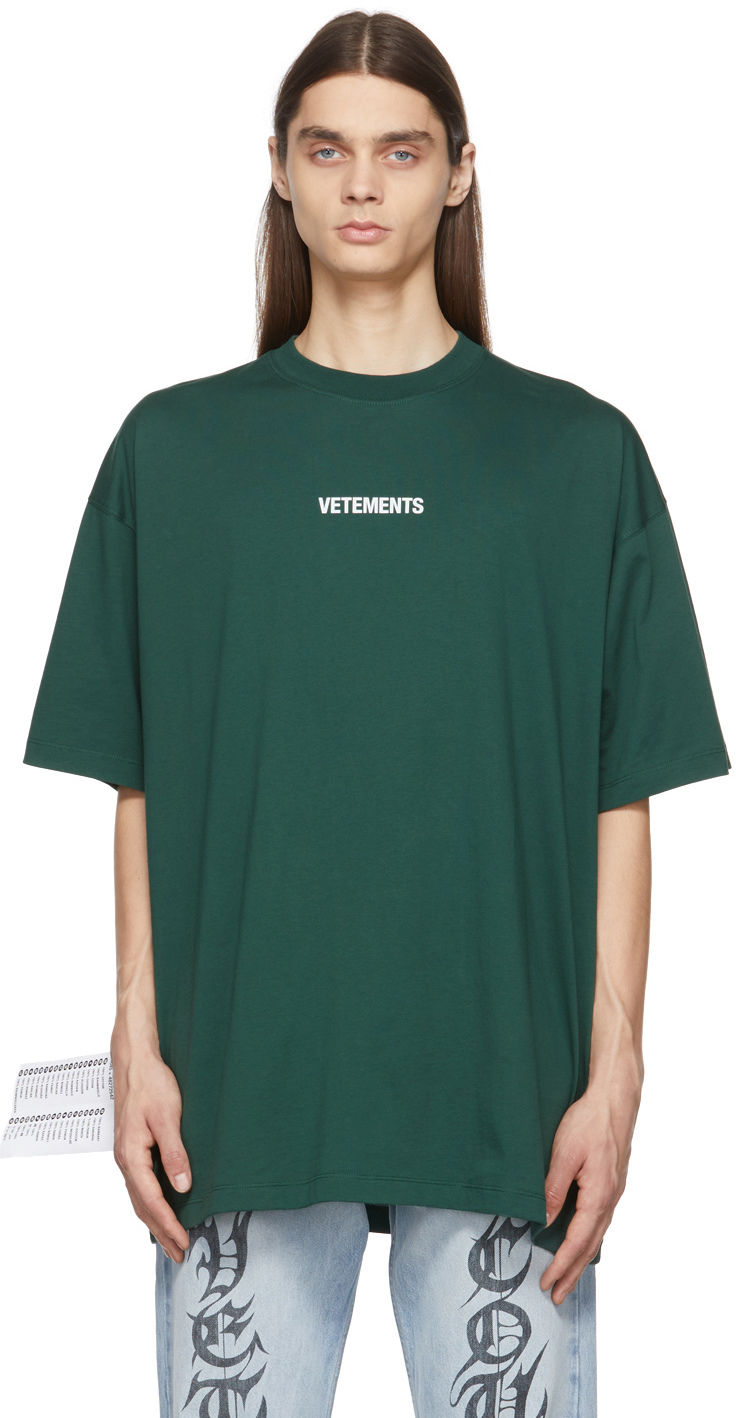 VETEMENTS Green Logo Label T-Shirt