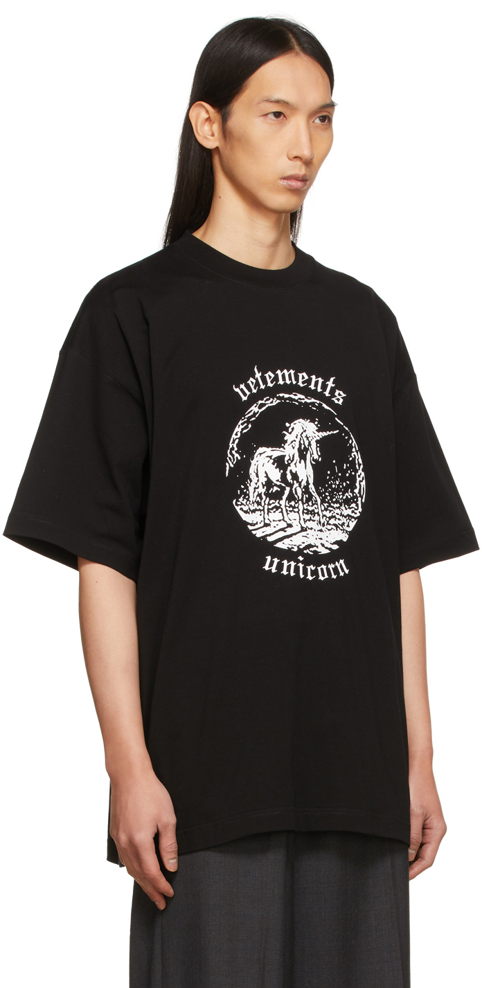 VETEMENTS Black Double Unicorn T-Shirt | Smart Closet