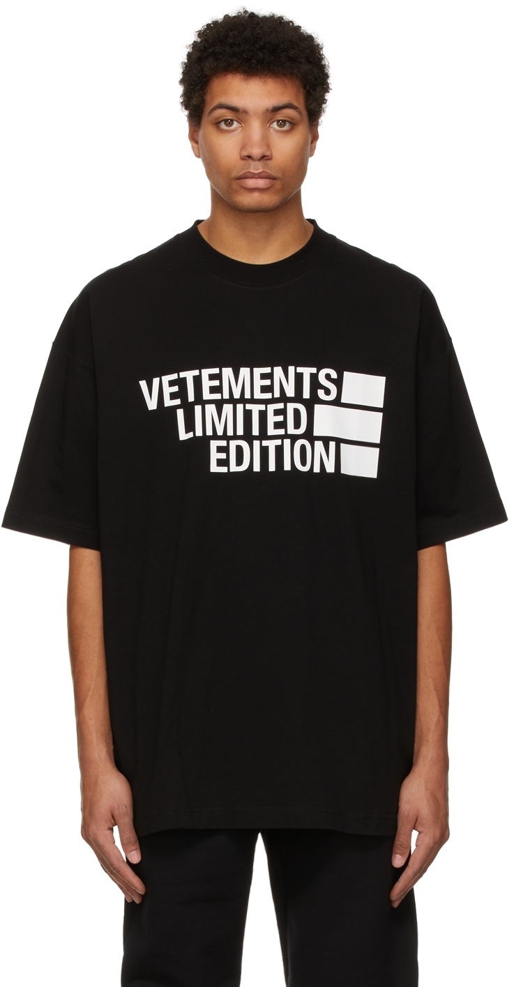 VETEMENTS Black 'Limited Edition' Big Logo T-Shirt