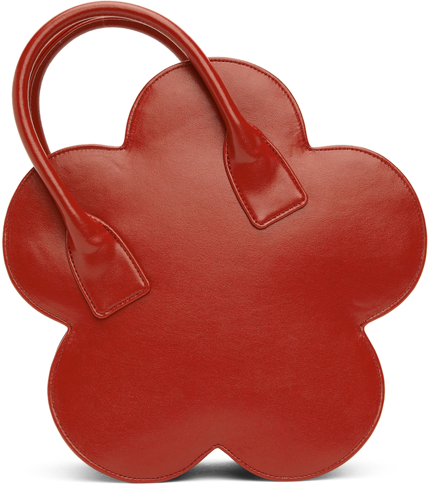 Red Flower Top Handle Bag