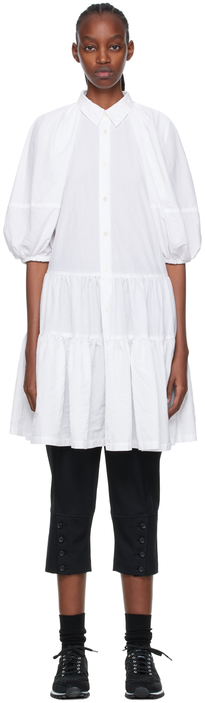 Comme Des Garçons Comme Des Garçons White Polyester Midi Dress In 2 White