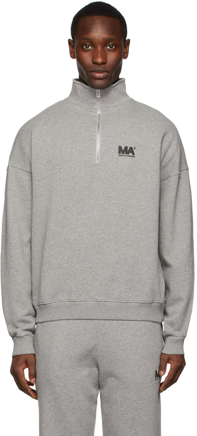 M.A. Martin Asbjørn Grey Turtleneck Logo Sweatshirt