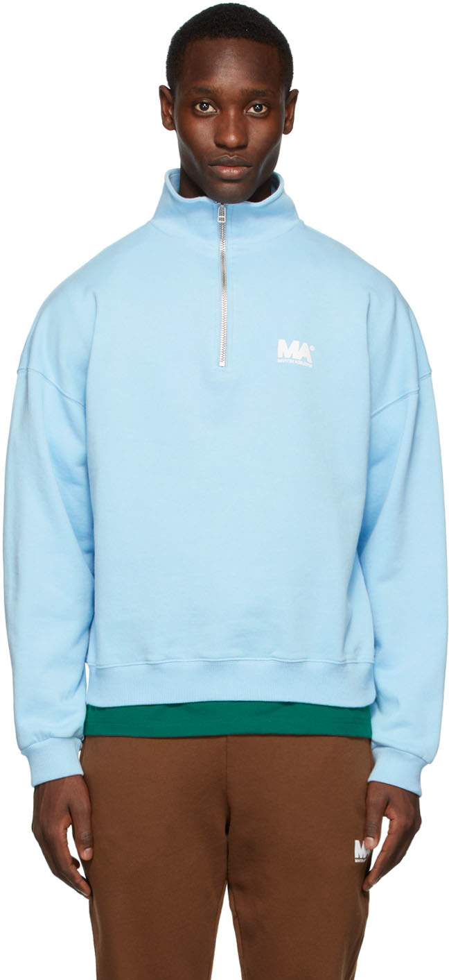 M.A. Martin Asbjørn SSENSE Exclusive Blue M.A. Zip-Up Sweatshirt
