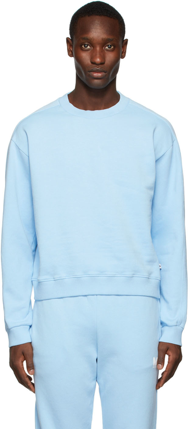 M.A. Martin Asbjørn SSENSE Exclusive Blue Cropped Sweatshirt